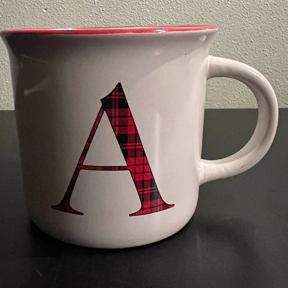 GLOBAL DESIGN CONNECTIONS Scottish Tartan Plaid Letter A Monogram Initial  Mug
